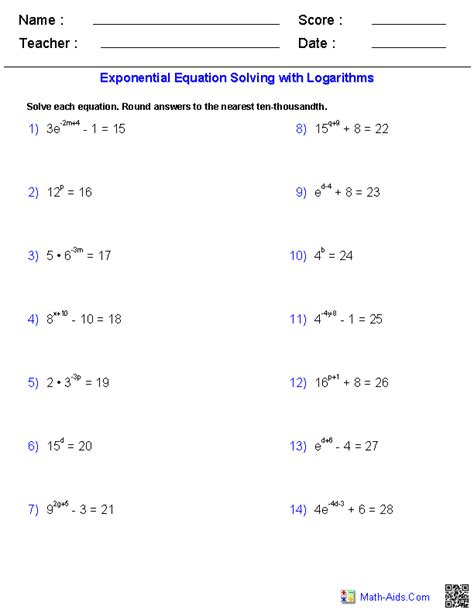 simplify exponential expressions worksheet